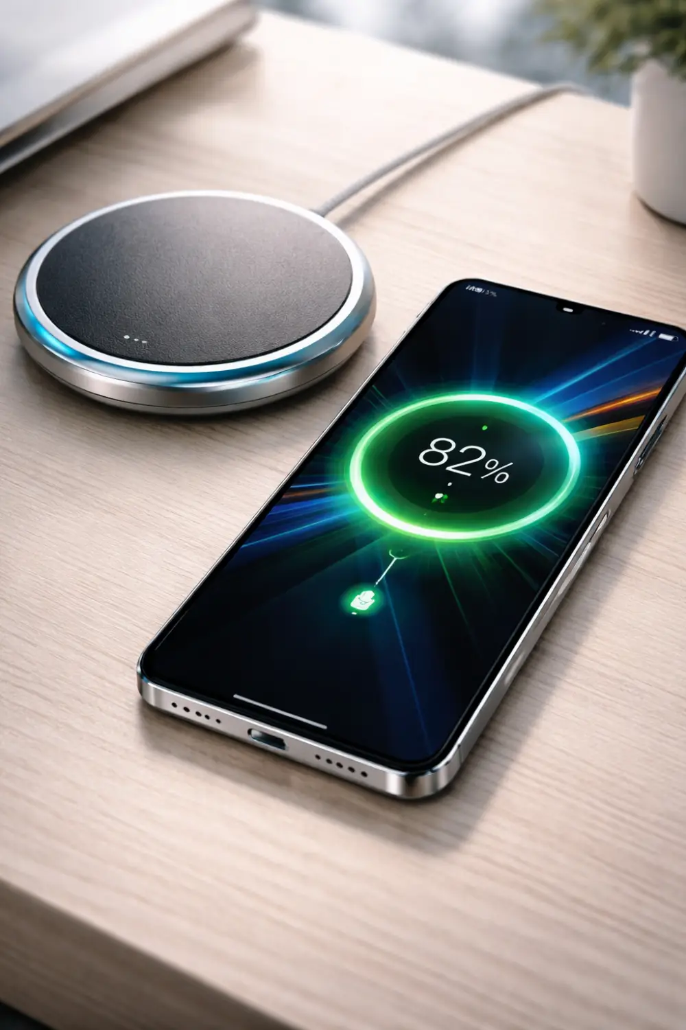 مقارنة بصرية بين بطارية هاتف متطورة وهاتف نحيف حديث